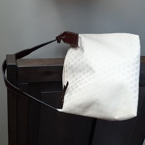 Dooney & Bourke Cream Canvas and Leather Tote purse bag